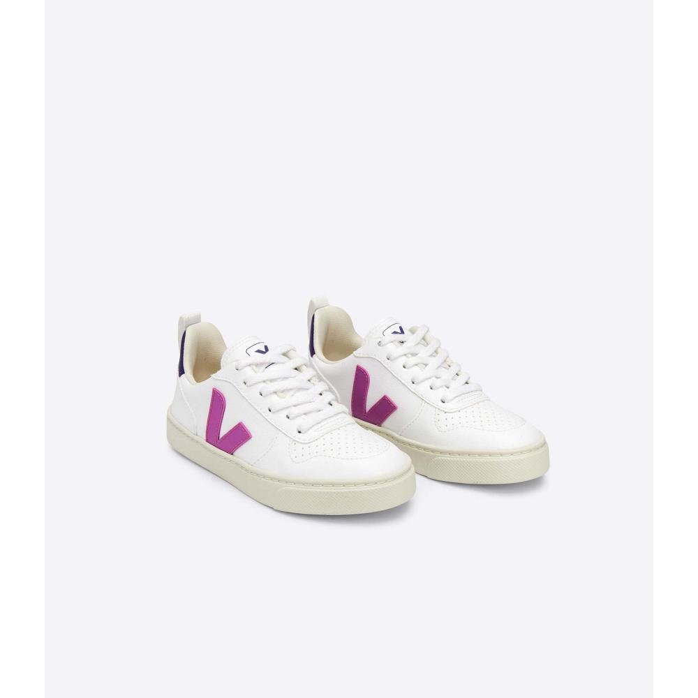 Veja V-10 LACES CWL Tornacipő Gyerek White/Purple | HU 864UZG